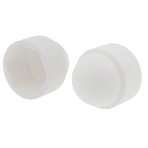 M12 Plastic Domed Nut Protector Cover Caps - WHITE